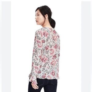 Banana Republic Longe Sleeve Floral Blouse